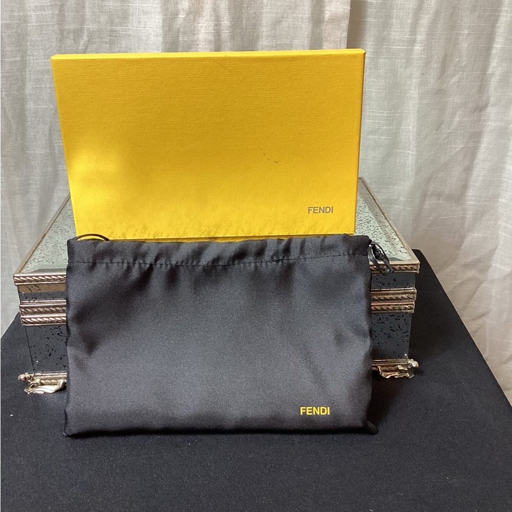 Fendi Yellow Wallet Gift Box with Fendi Cinching Dustbag